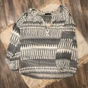 Black and White print blouse